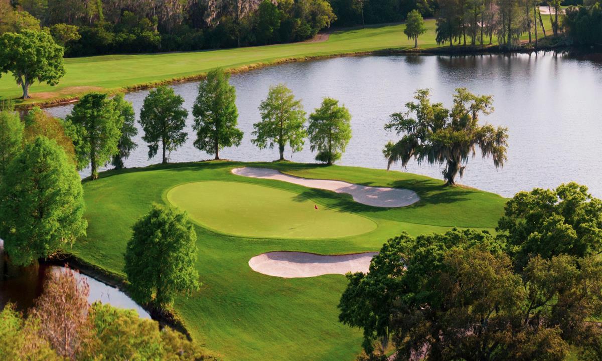 aerial view of golf course