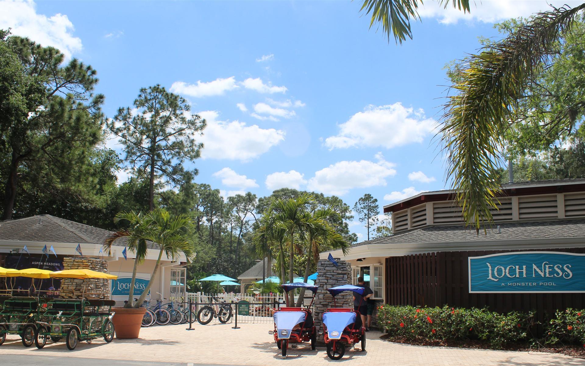 The outside of the Loch Ness pool