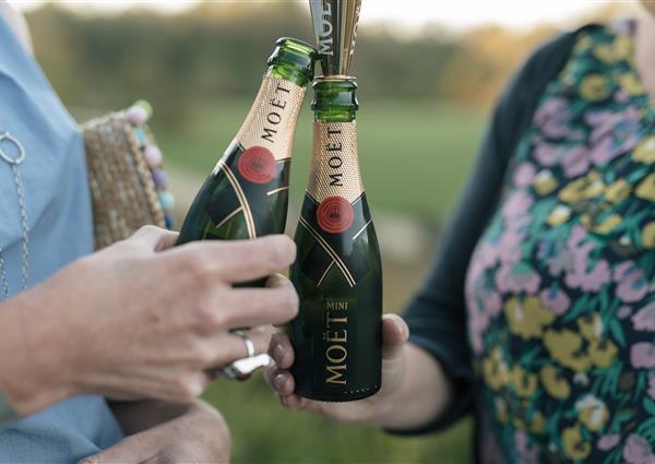 Champagne bottle cheers
