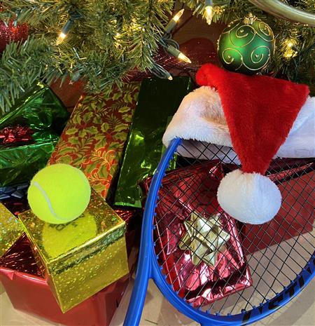 Tennis Racquet under Christmas Tree