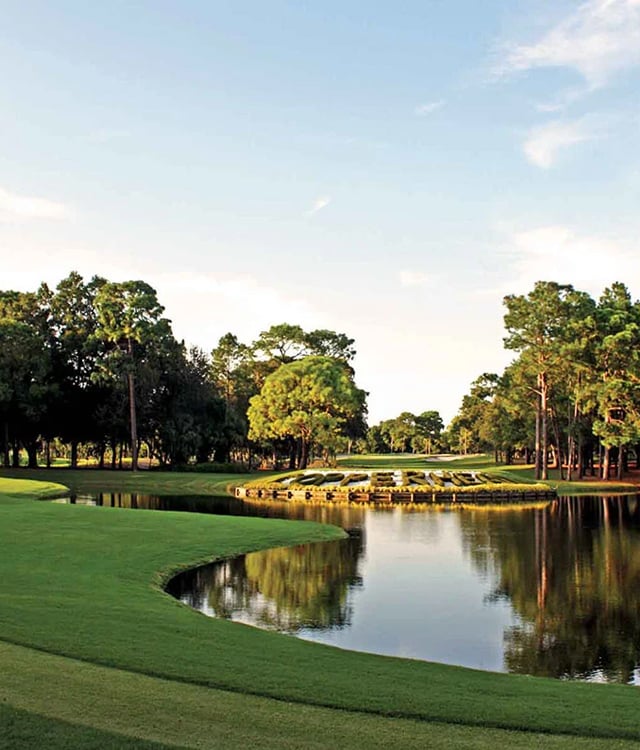 A lake at the golf course