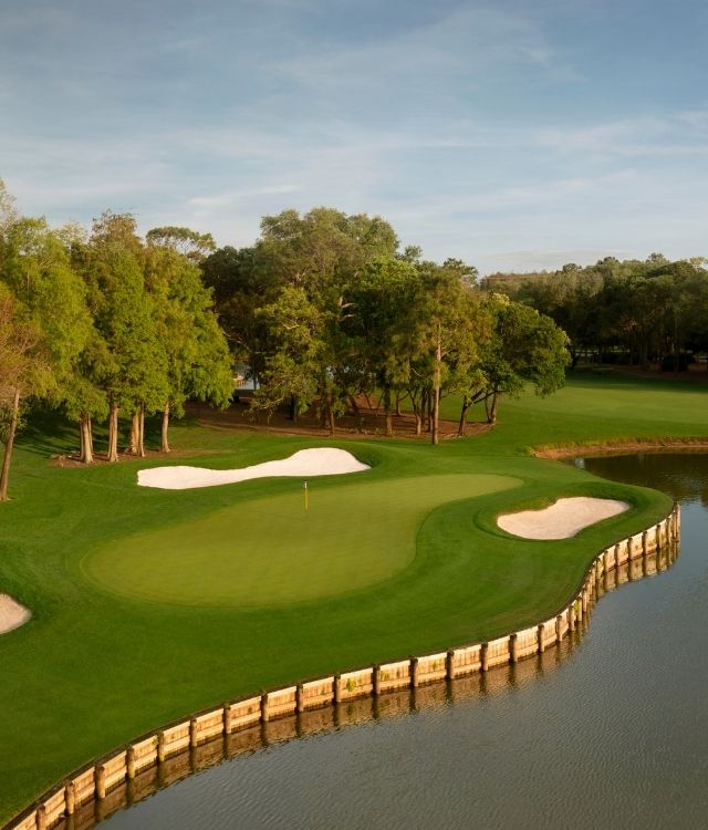 A lake at the golf course