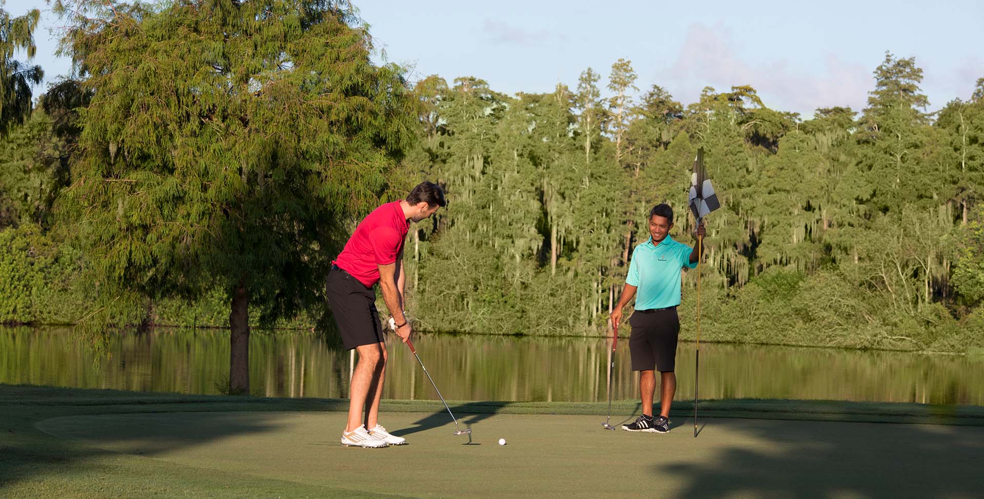 two guys playing golf