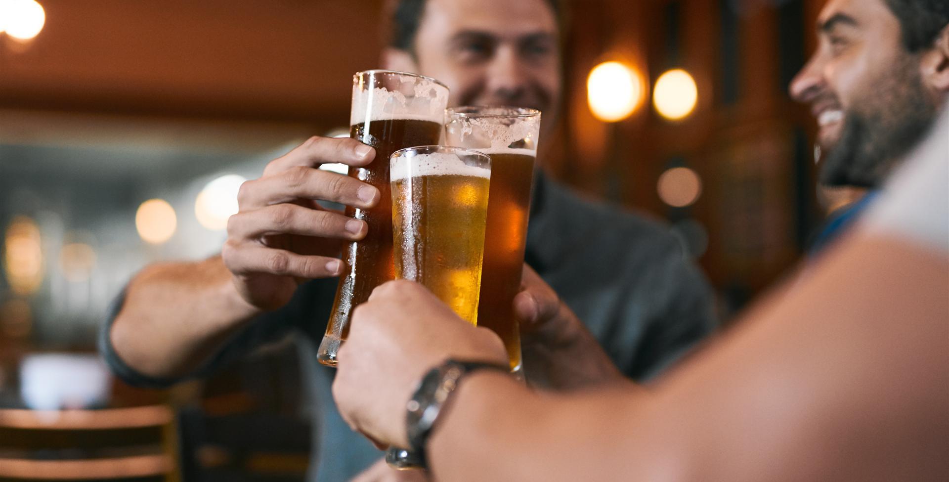 Three guys with beer