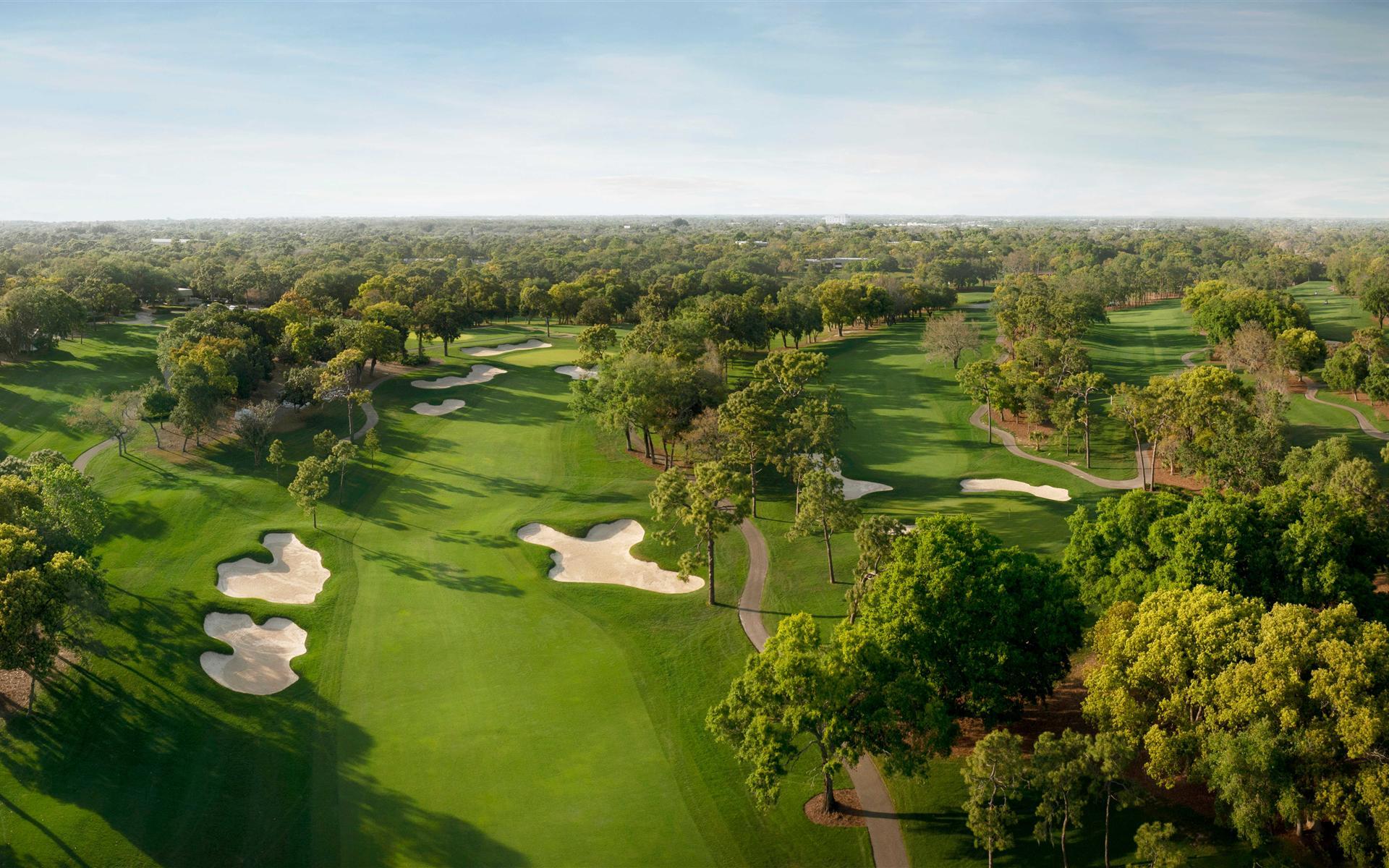 An aerial shot of the golf course