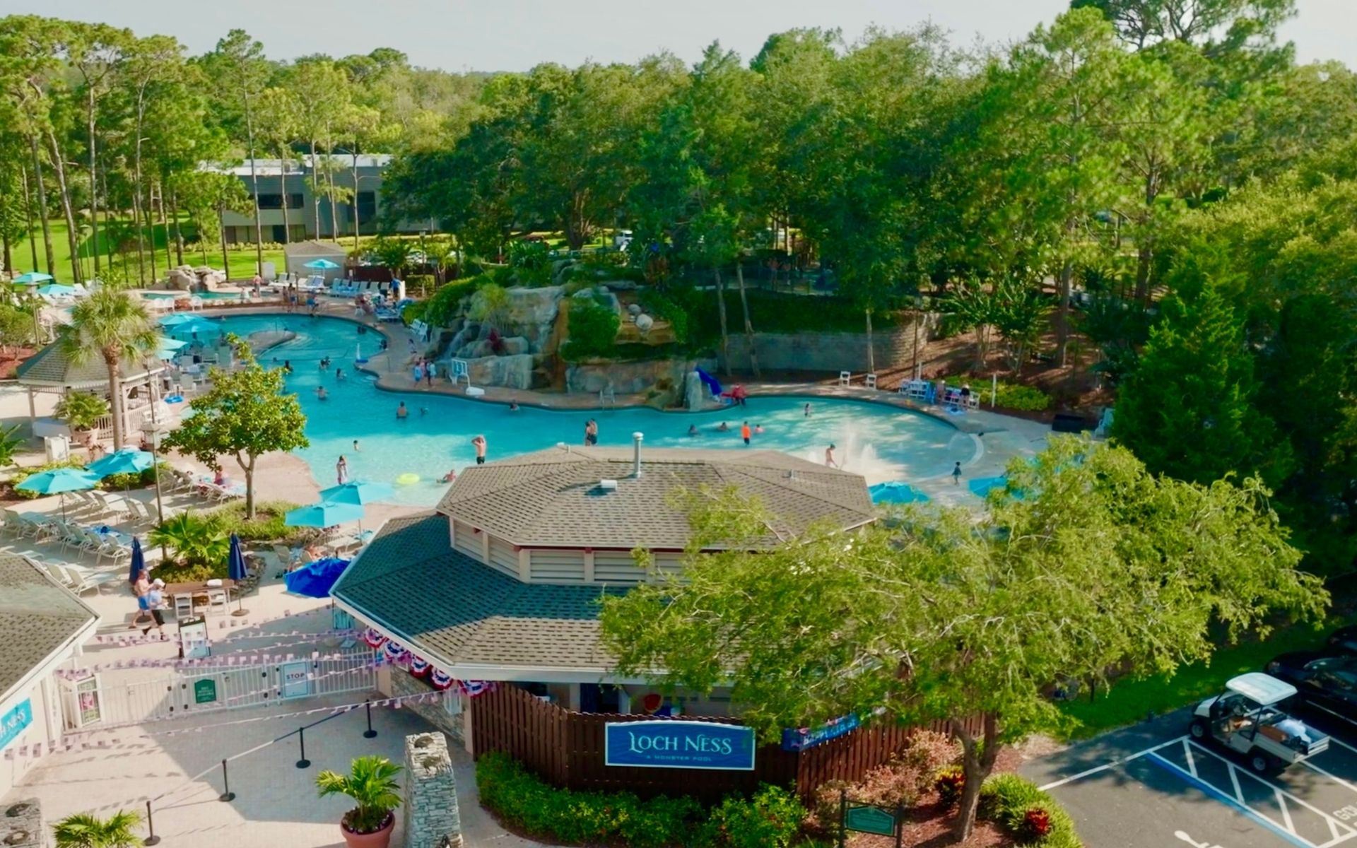 The outside of the Loch Ness pool