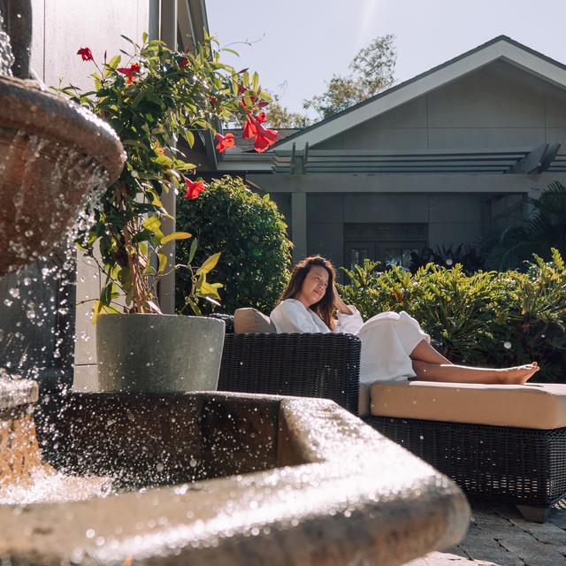 Woman relaxing at spa