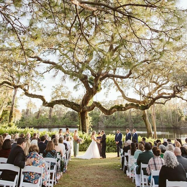 outdoor wedding by river